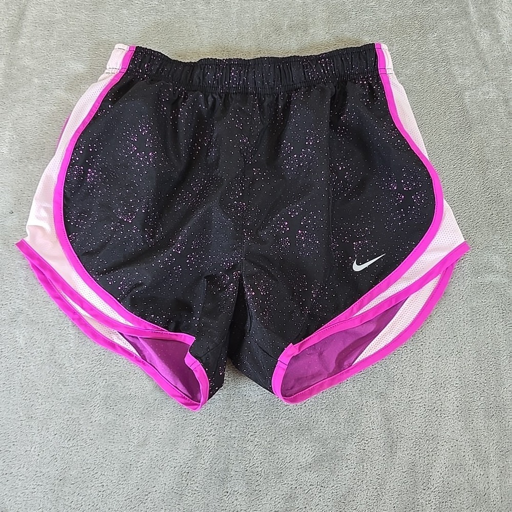 Nike Running Shorts Womans Small Black White Pink Dri-Fit‎ Tempo Sportswear